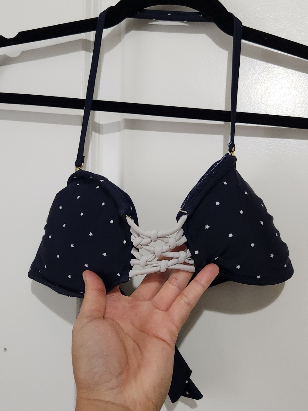 💣 5/$25 Xhilaration Navy Blue Bikini Top with Gold Accent